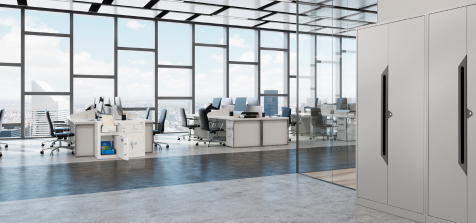 Aranżacja szaf metalowych w biurze